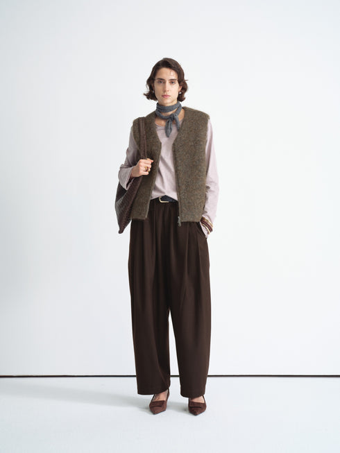 Pleated Wide-Leg Trousers